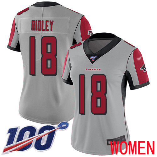 Atlanta Falcons Limited Silver Women Calvin Ridley Jersey NFL Football 18 100th Season Inverted Legend